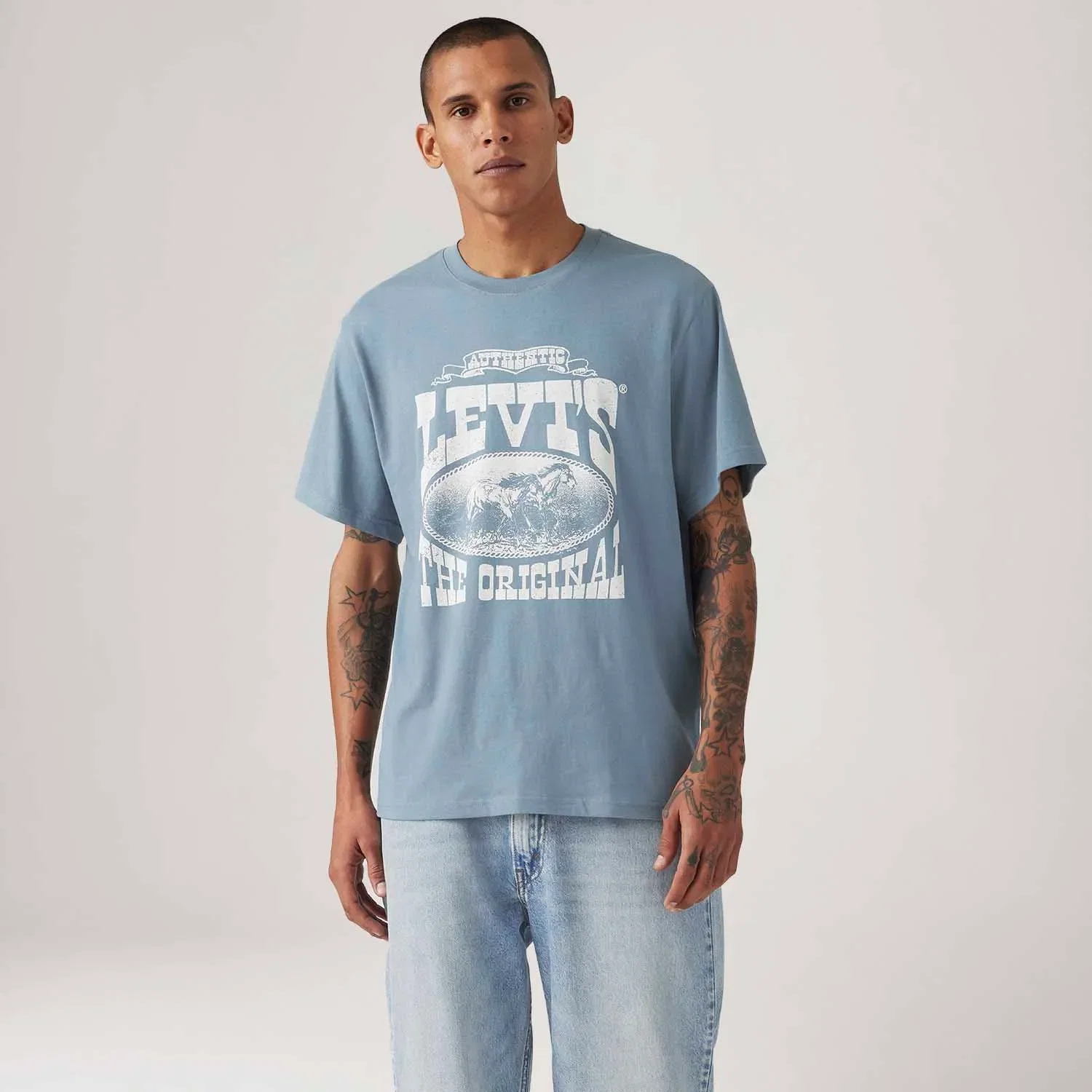 Camiseta Levi's® Relaxed Fit Azul Manga Curta — imagem 1