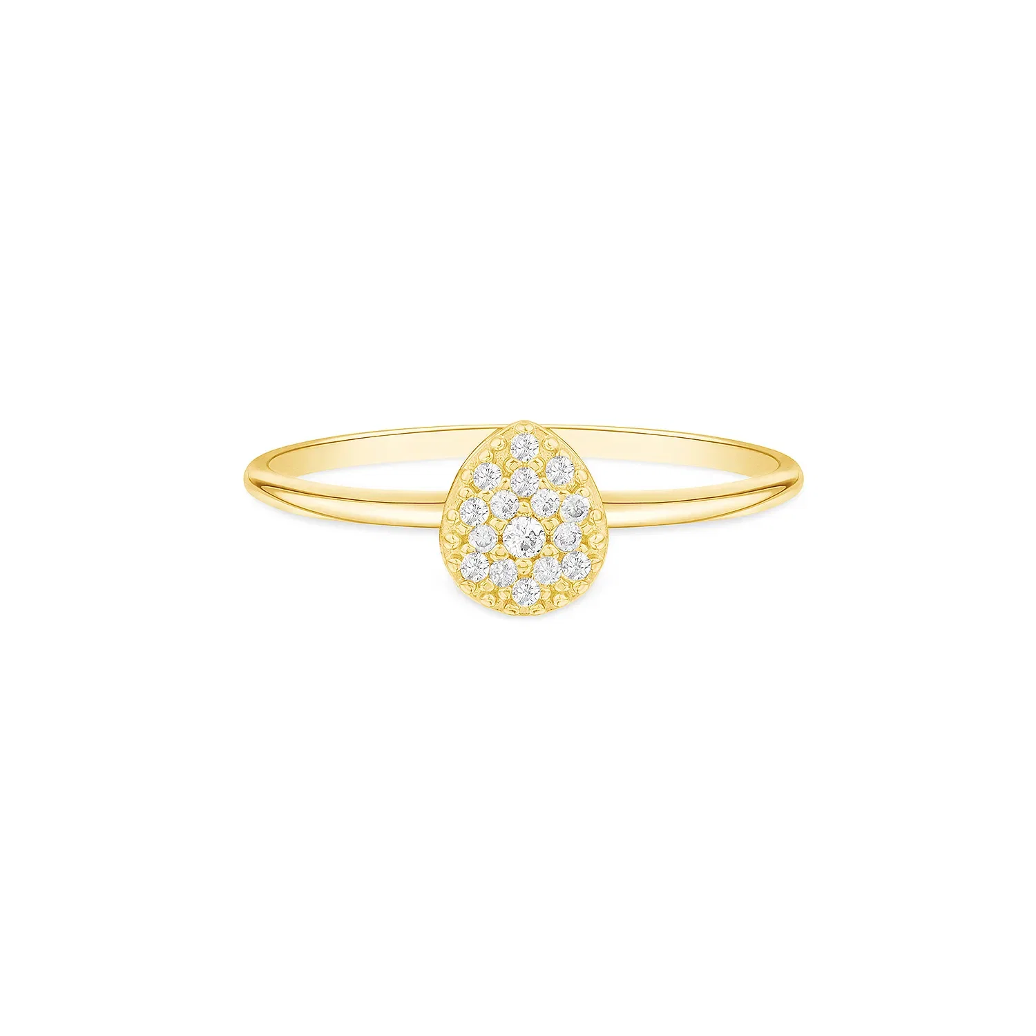 Anel Pavê Flor em Ouro Amarelo 18k com Diamantes — imagem 1