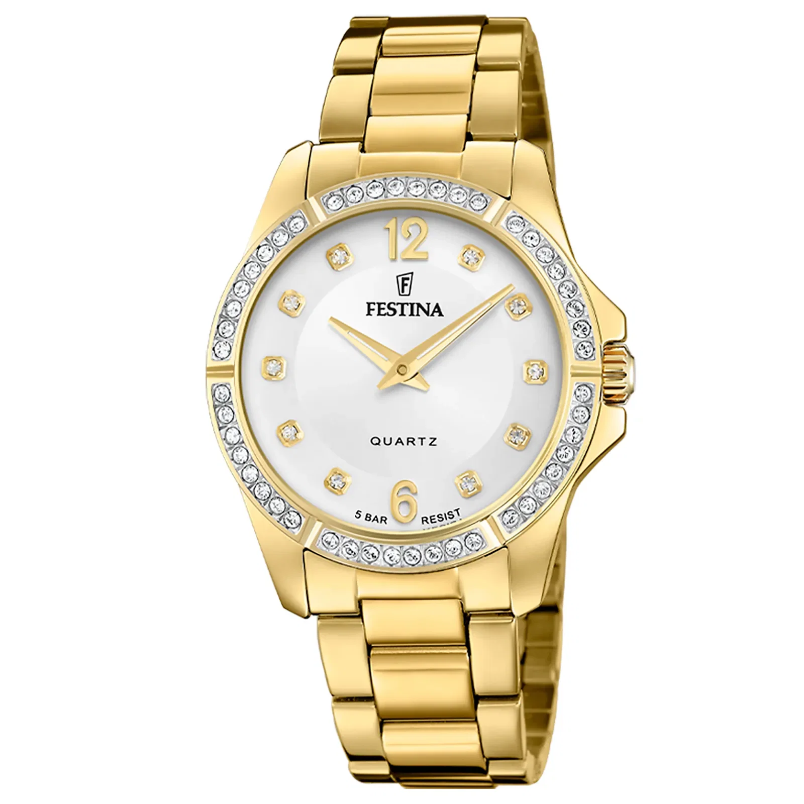Relógio Festina Feminino em Aço Dourado F20596-1