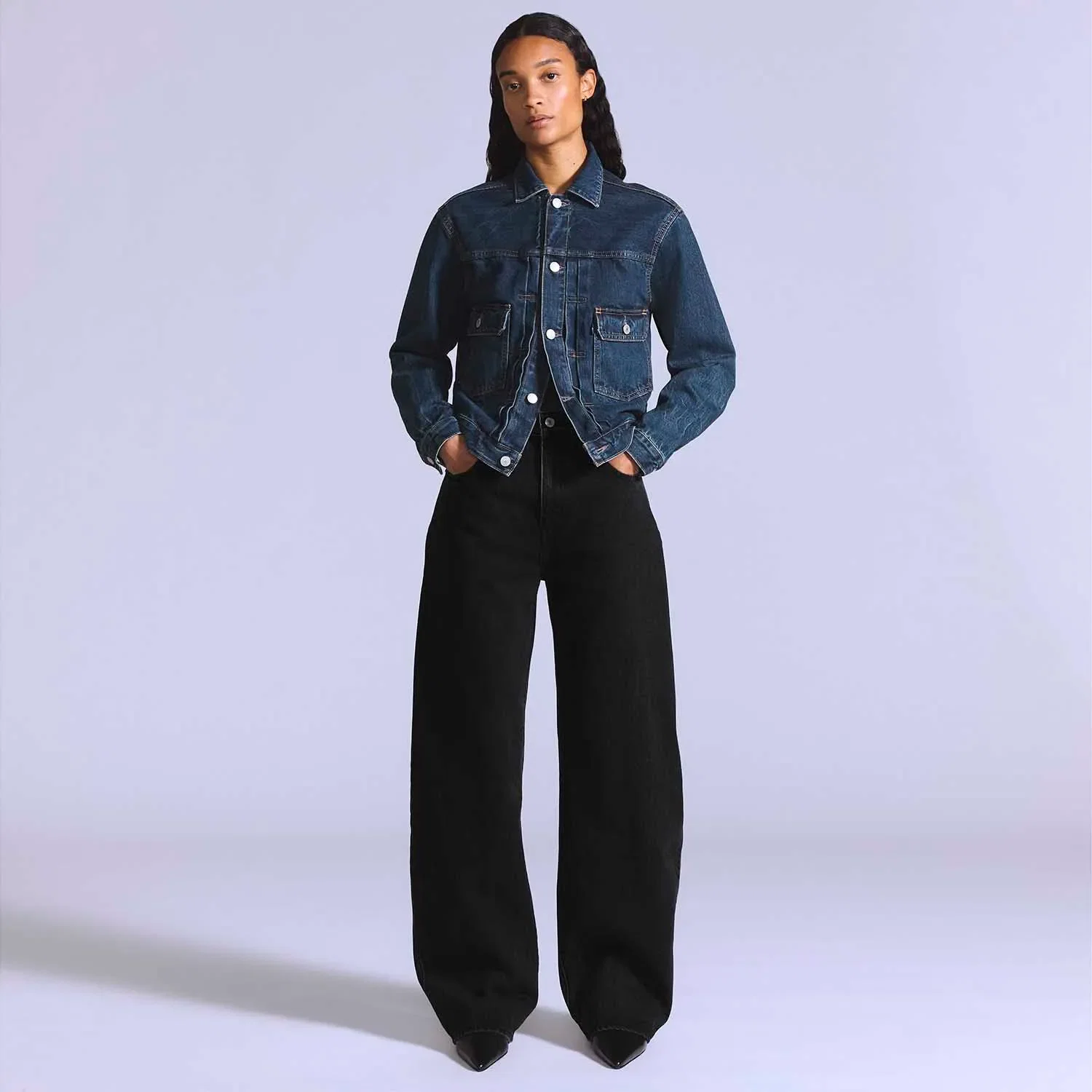 Calça Jeans Levi's® Blue Tab Drop Barrel Lavagem Escura — imagem 1