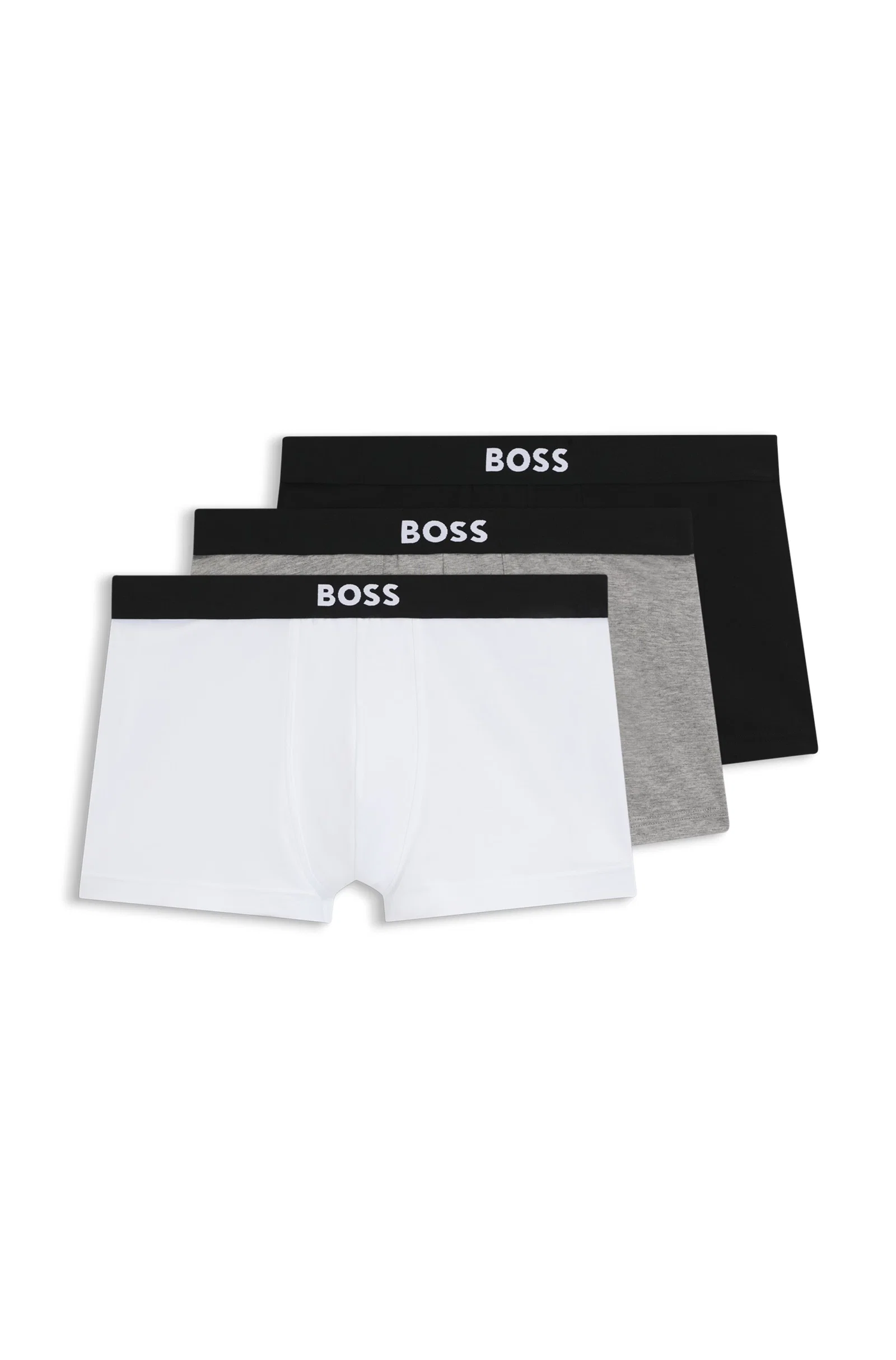 Pack Com Três Cuecas Boxer De Algodão Stretch Com Cós De Logo