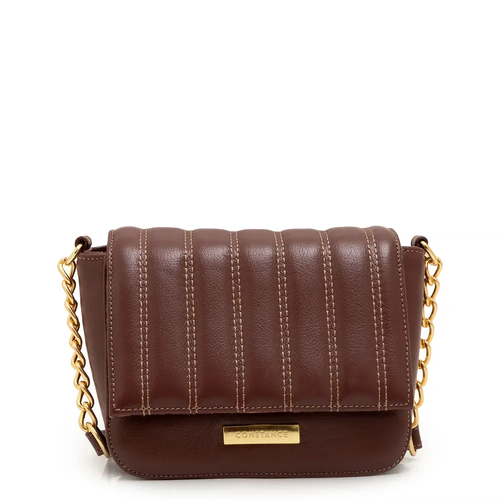 Bolsa Tiracolo Couro Pespontado Bordo