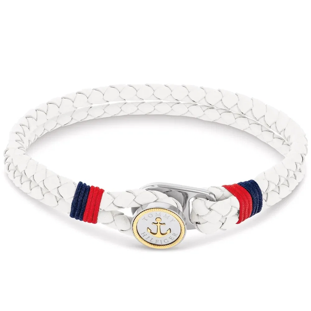 Pulseira Tommy Hilfiger Nautical em Couro Branco 2790694S