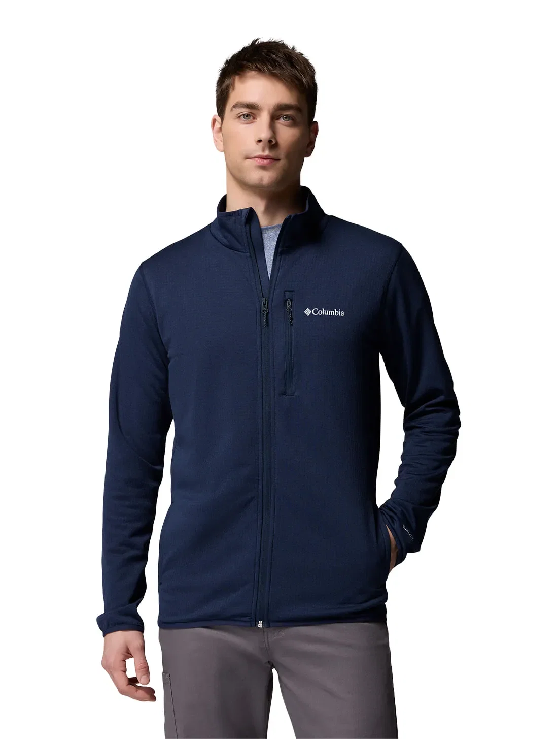 Jaqueta Fleece Columbia Masculina Essential Hike™ Grid Full Zip