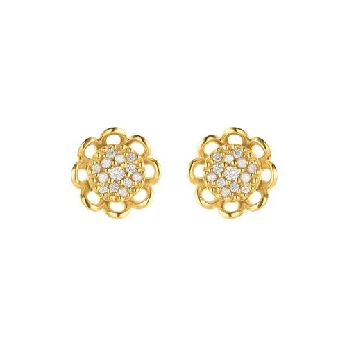 Brinco Pavê em Ouro Amarelo 18k com Diamantes — imagem 1