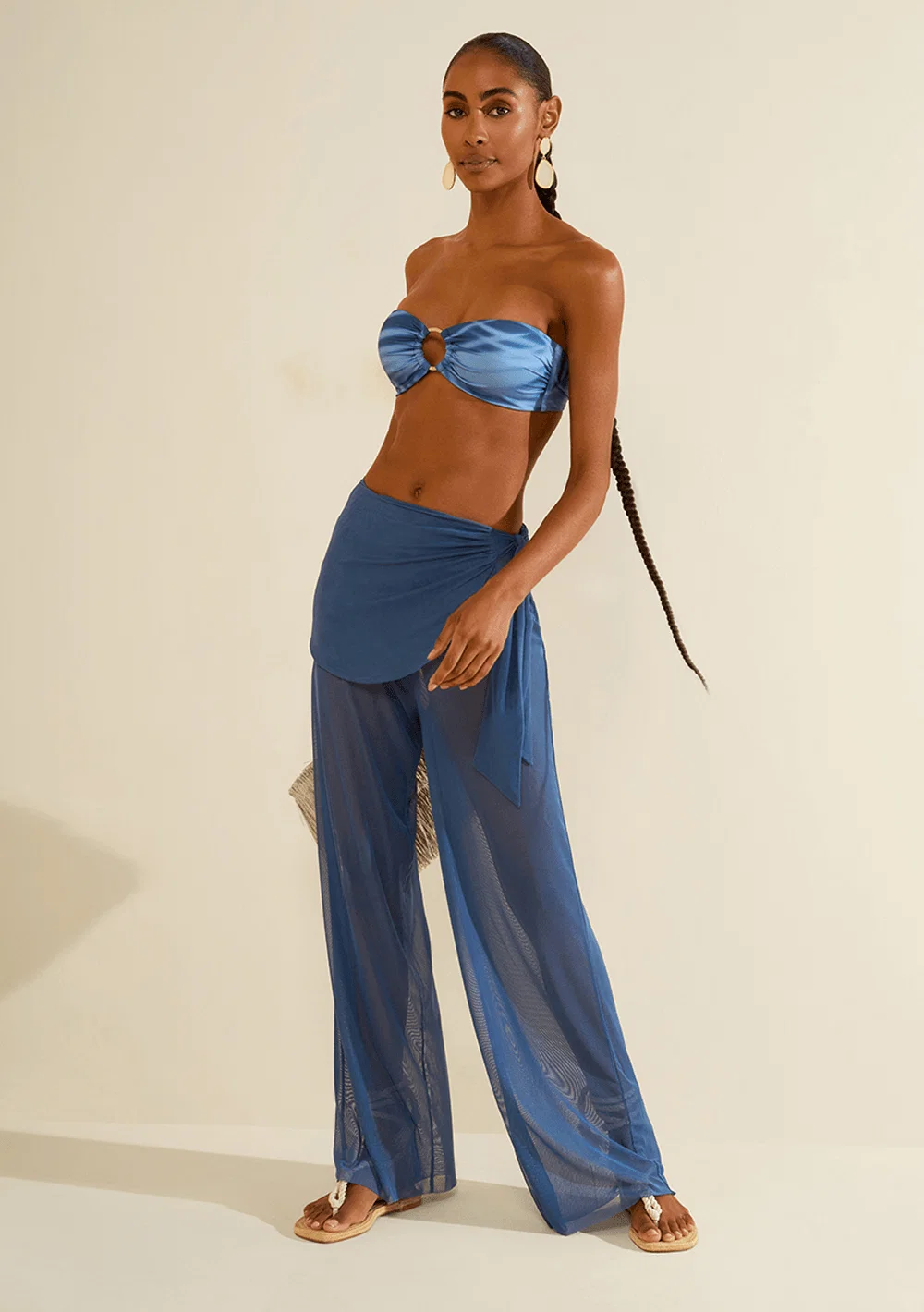 Calça Morena Rosa Isabelli Reta Média Azul Escuro