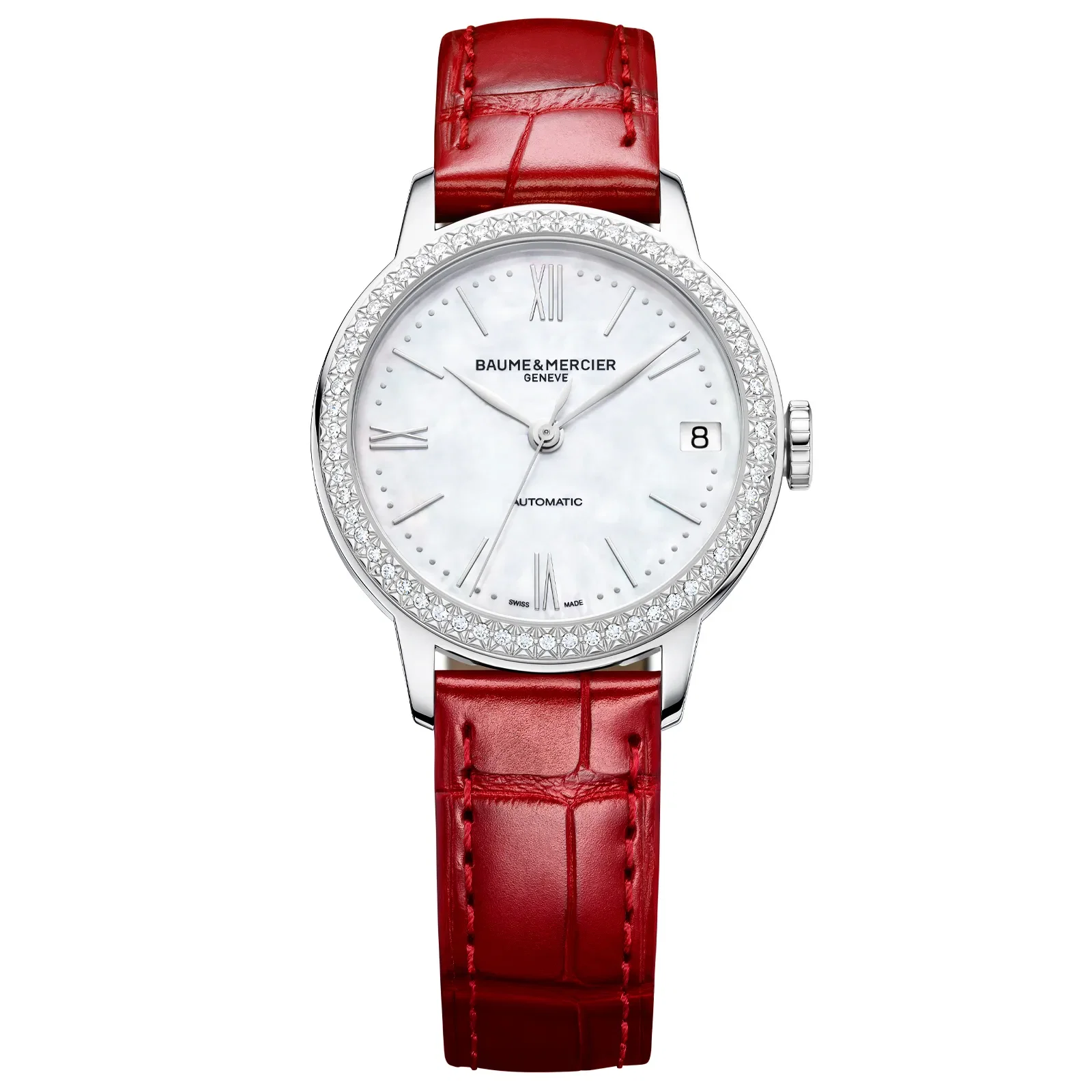 Relógio Baume & Mercier Classima Feminino Couro Vermelha