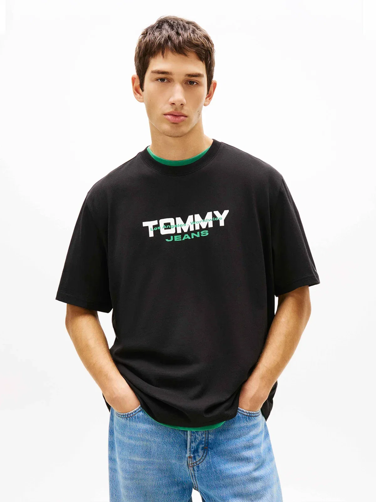 Camiseta Anos 90 Color Block Manga Curta — imagem 1