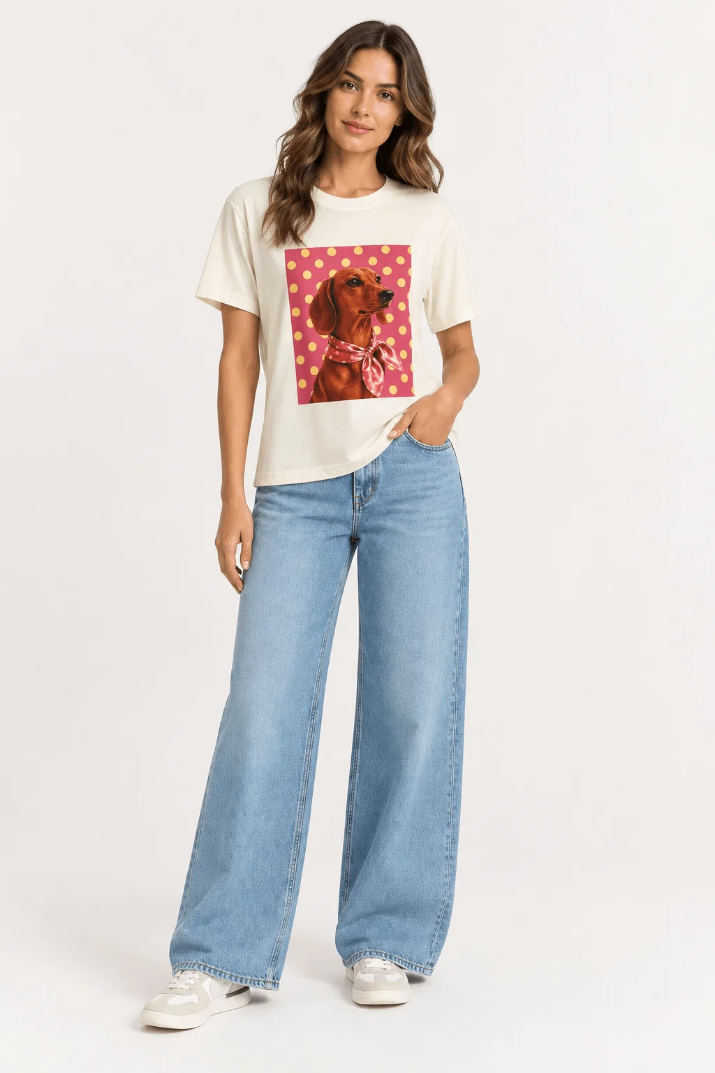 T-Shirt Silk Dog Lenço Poá - Off White — imagem 1