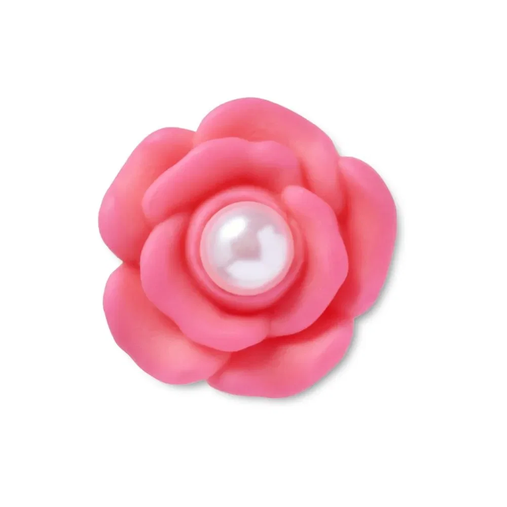 Flor Rosa Com Pérola