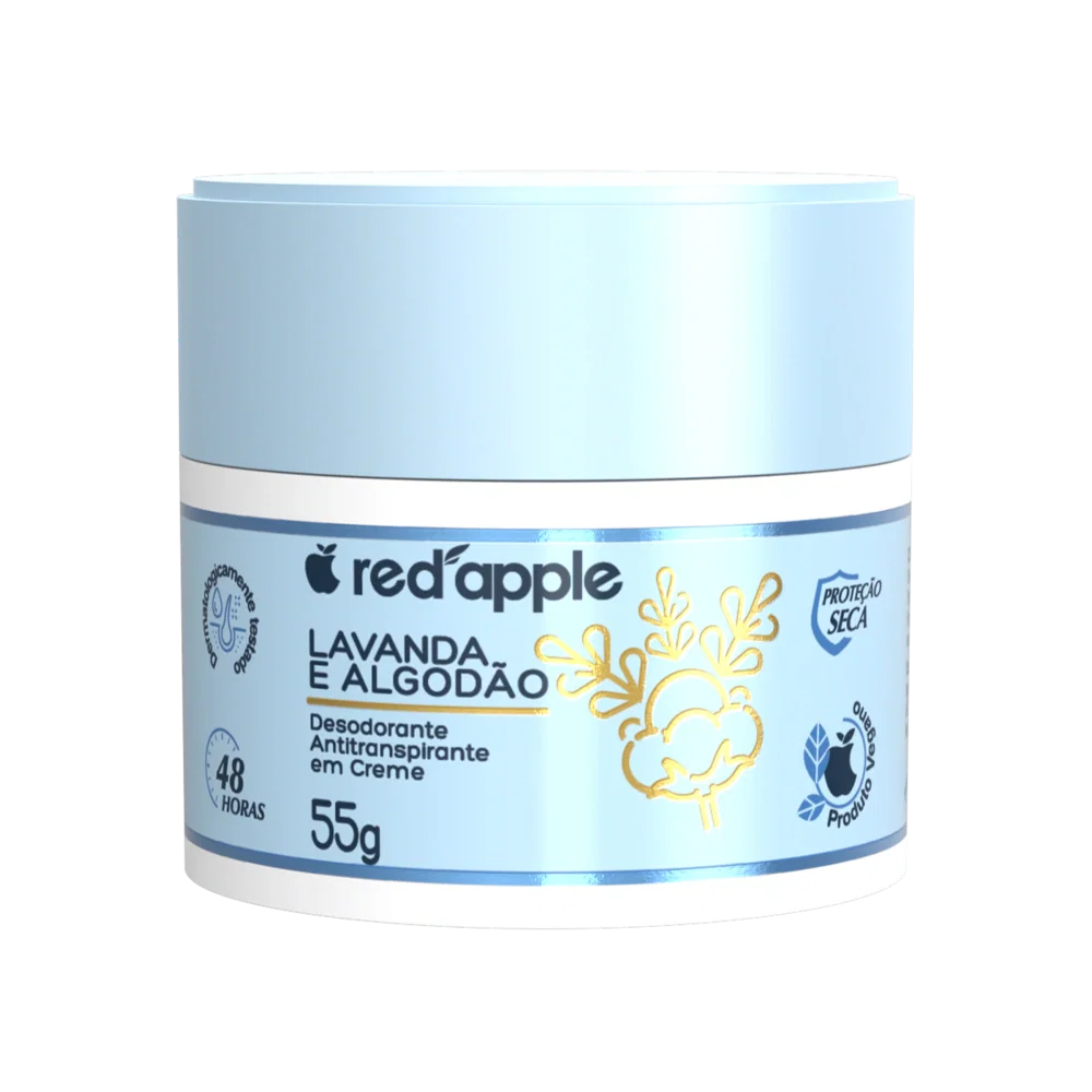 Desodorante em Creme Red Apple Lavanda e Algodão 55g