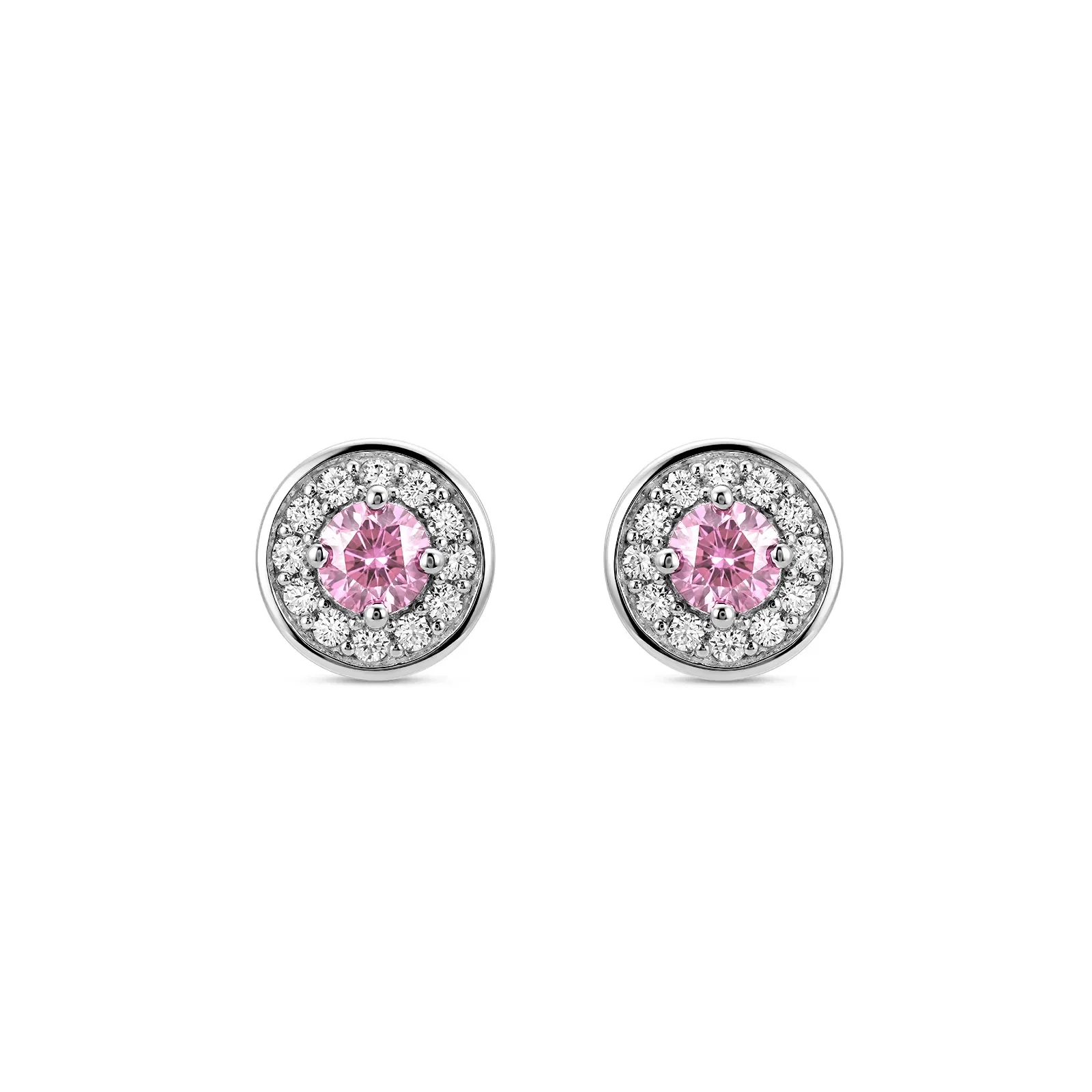 Brinco Life Forms em Prata 925 com Zircônia Rosa Claro e Incolor — imagem 1