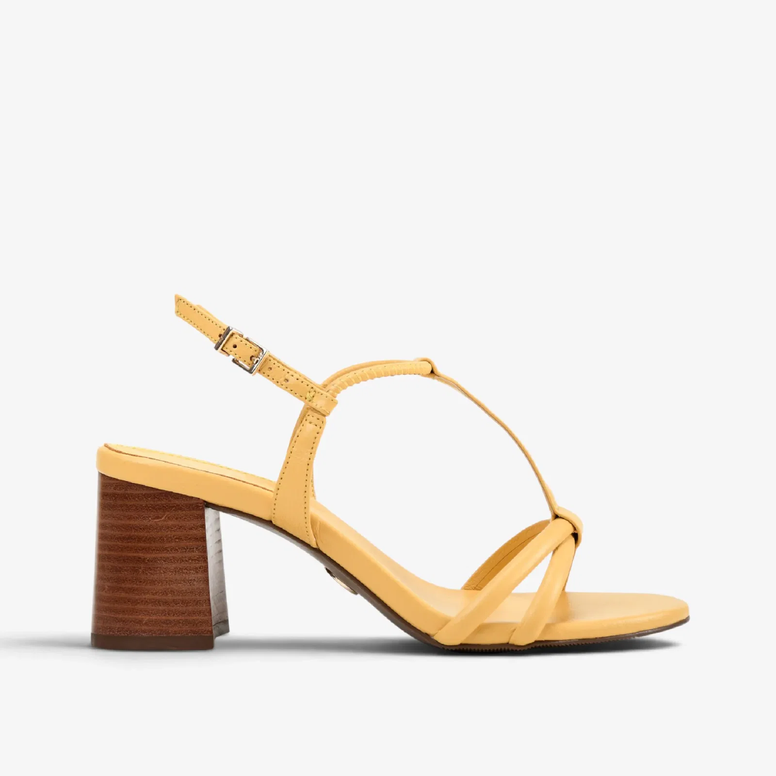 Sandália Salto Bloco Amarelo Solar Couro — imagem 1