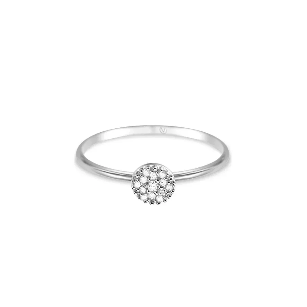 Anel Pavê em Ouro Branco 18k com Diamantes — imagem 1