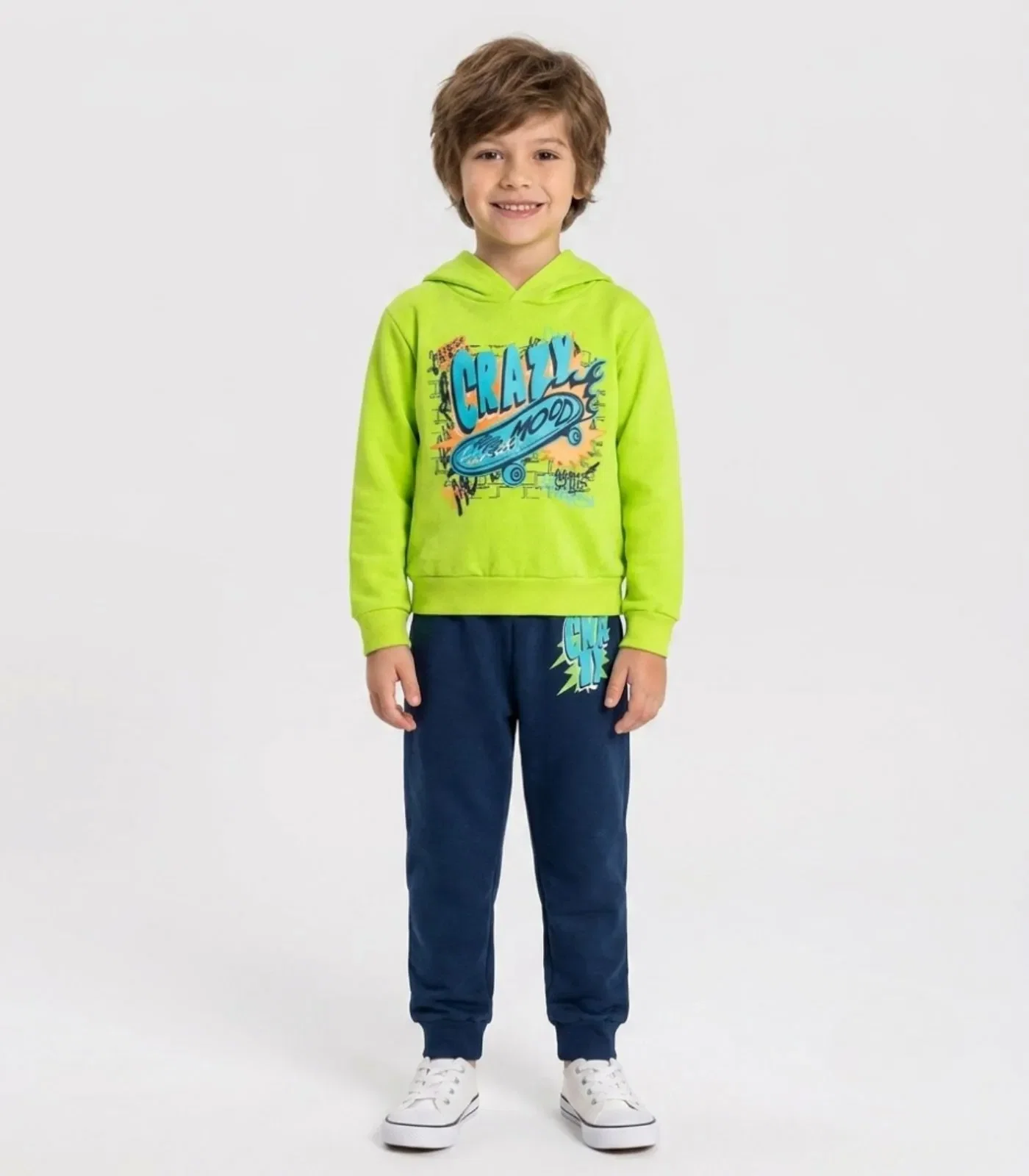 Conjunto Moletom Menino Blusão E Calça Kappes Verde