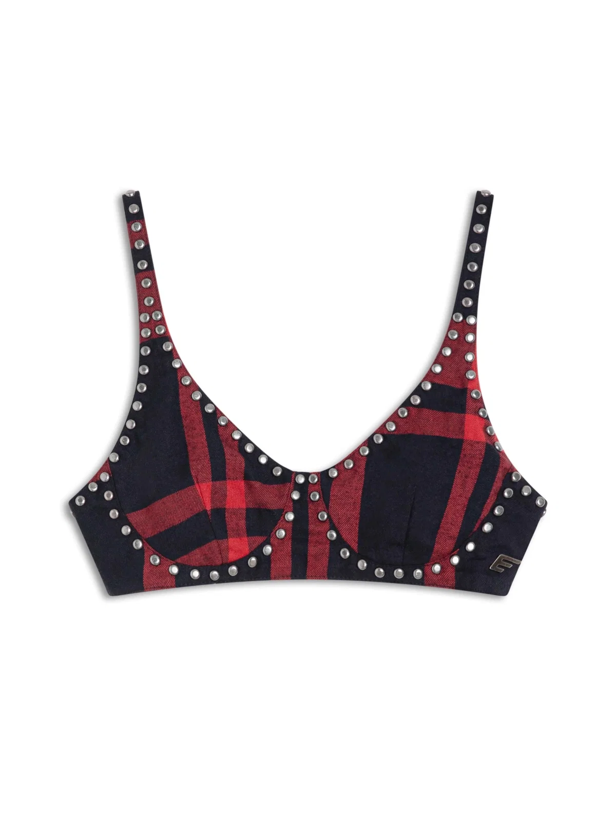 Crooped Xadrez Adjustment Vermelho