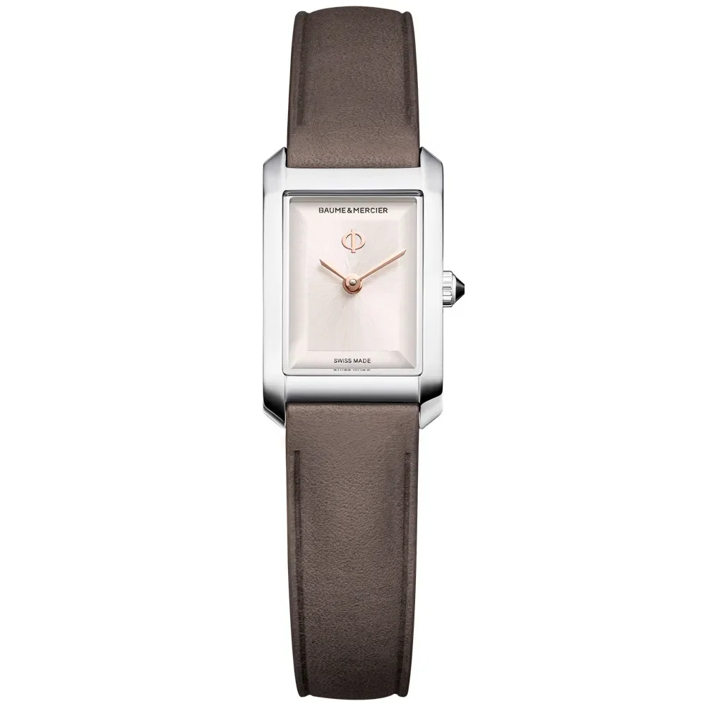 Relógio Baume & Mercier Hampton Feminino em Couro Taupe Cinza M0A10859