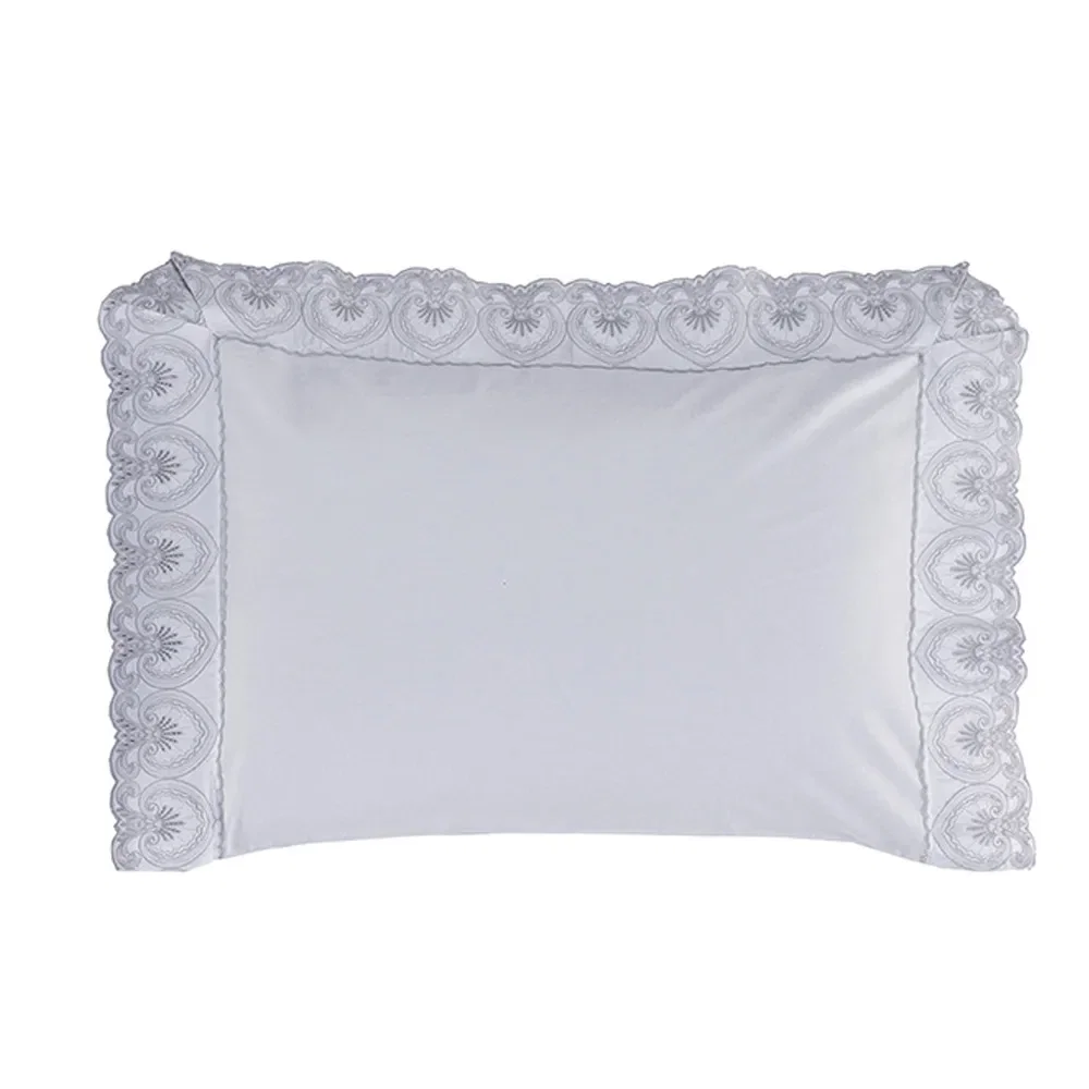 Fronha 300 Fios Algodão Egípcio Signoria Branco / Platino