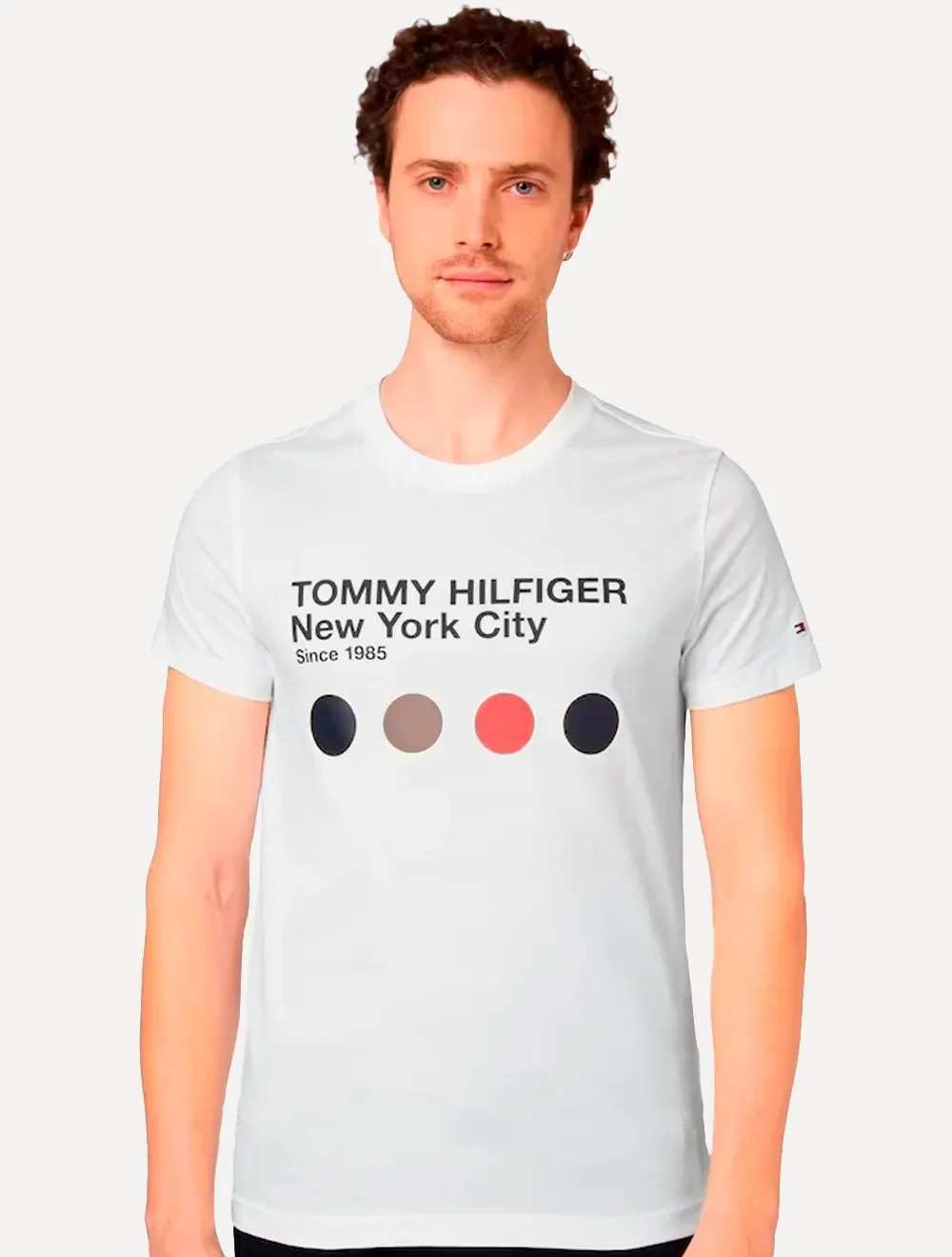 Camiseta Tommy Hilfiger Masculina NYC Metro Dot Branca — imagem 1
