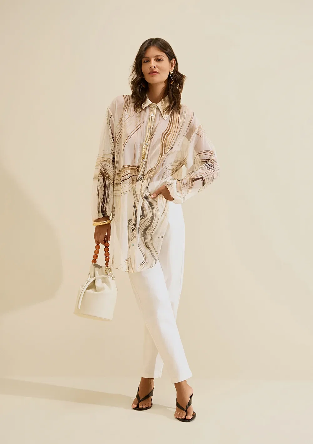Camisa Manga Longa Nereia Off White