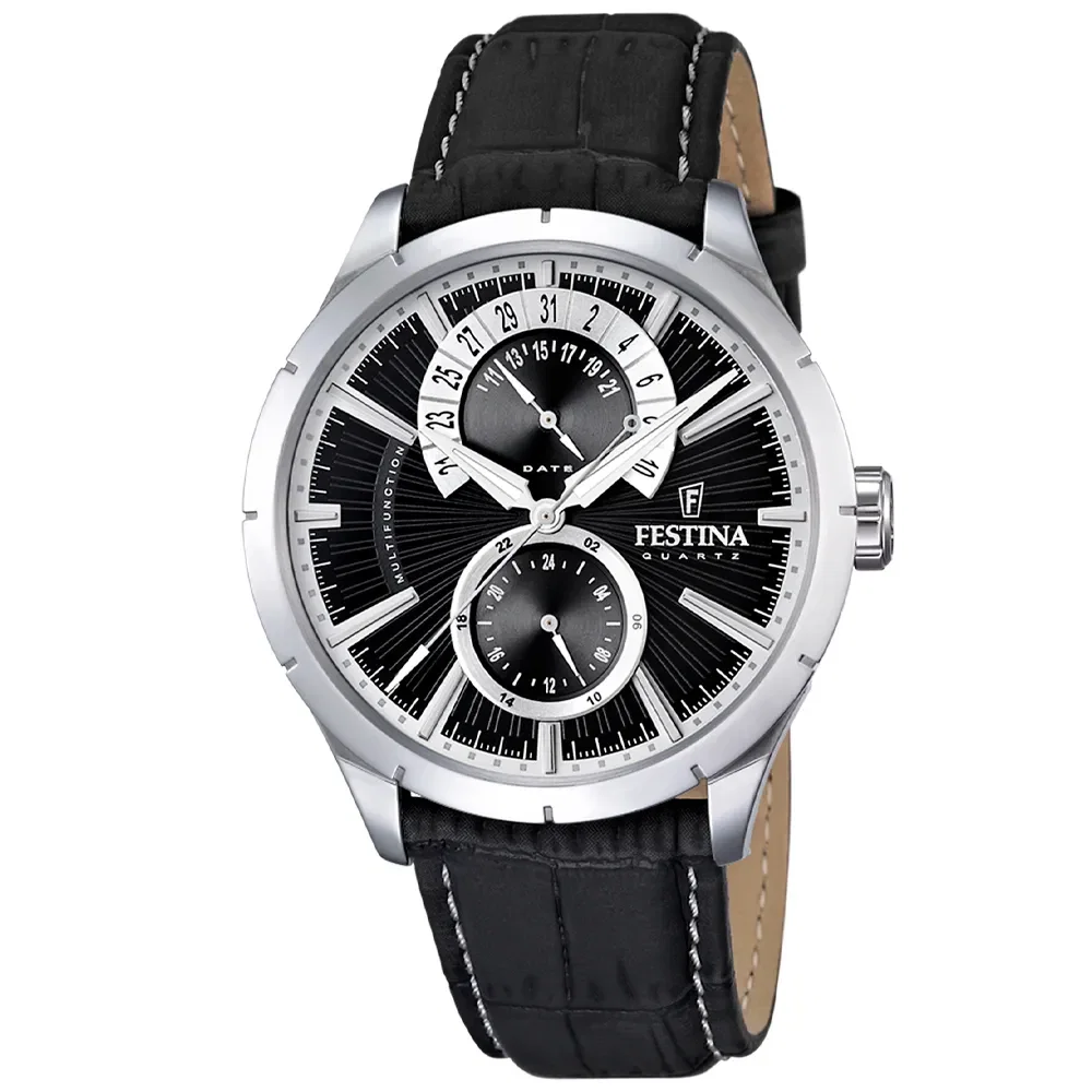 Relógio Festina Masculino em Couro Preto F16573-3