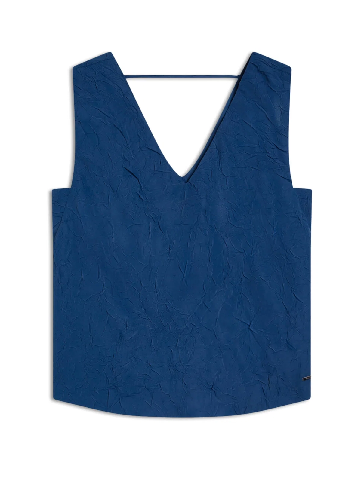 Blusa Wrinkled Sleeveless Azul Jeans — imagem 1
