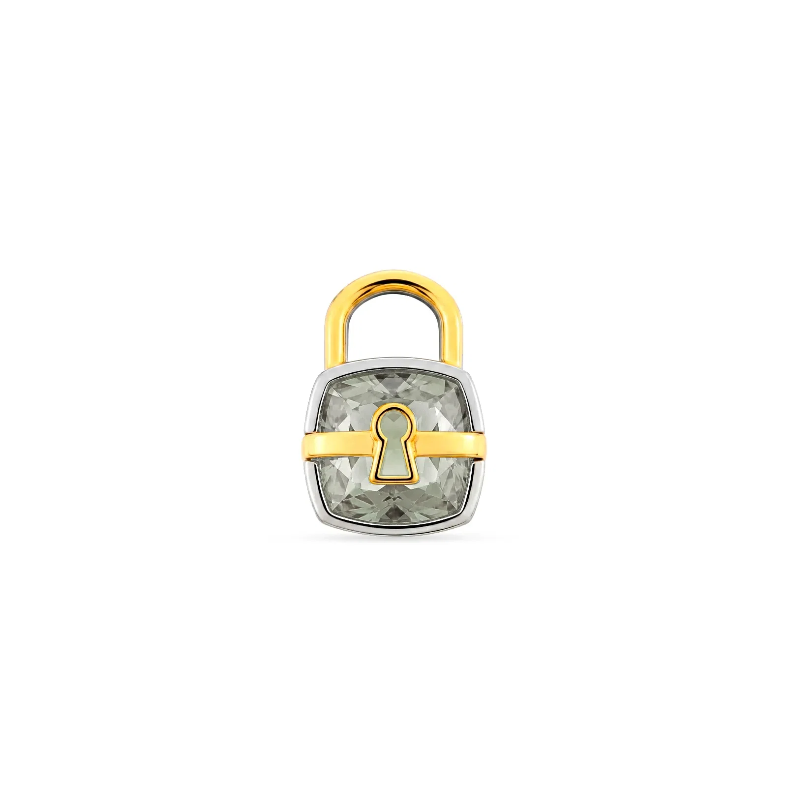 Pingente Cadeados em Prata 925 e Ouro Amarelo 18K com Prasiolita Verde — imagem 1
