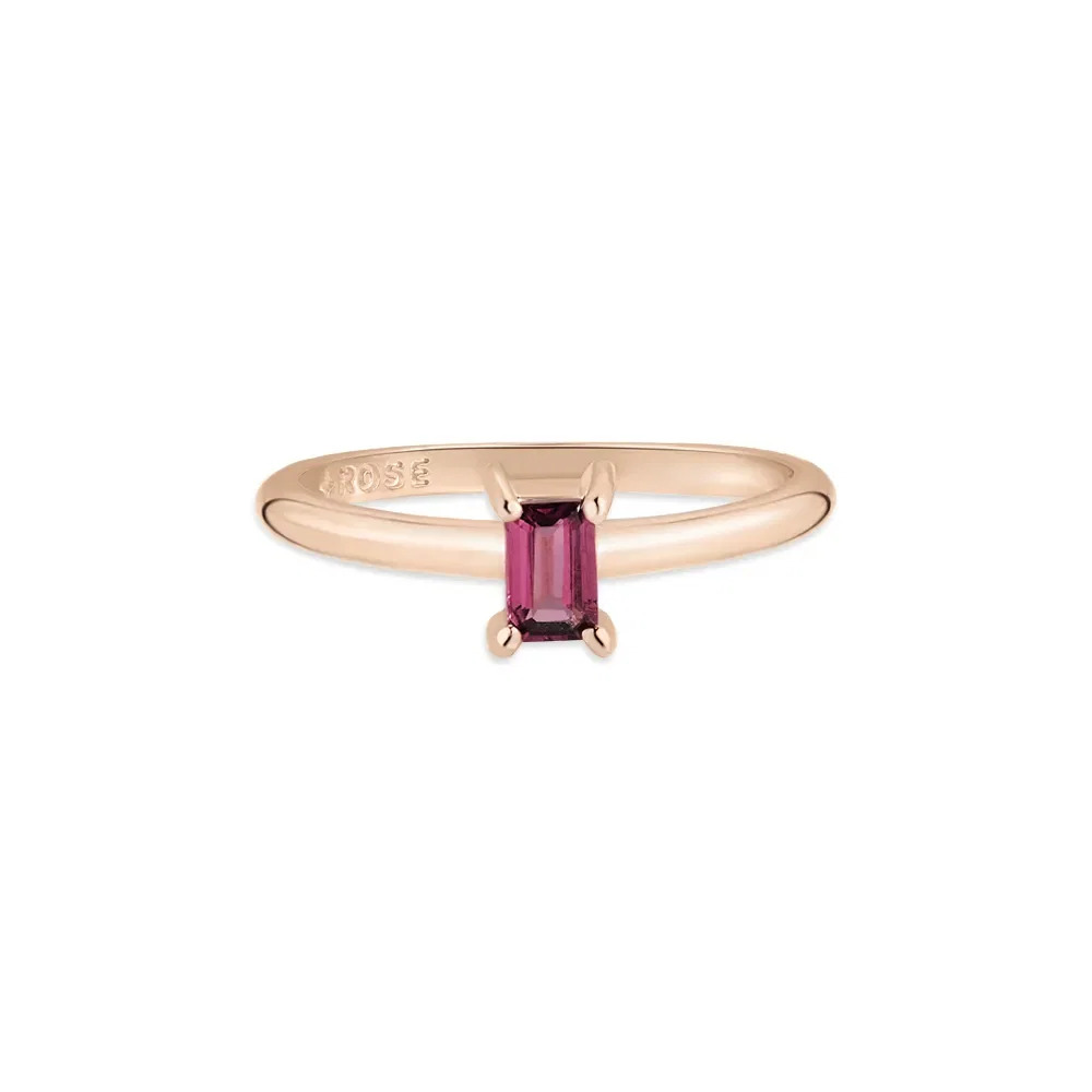 Anel Life Unique em Liga Rosé com Banho de Ouro Rosé 18k e Rodolita — imagem 1