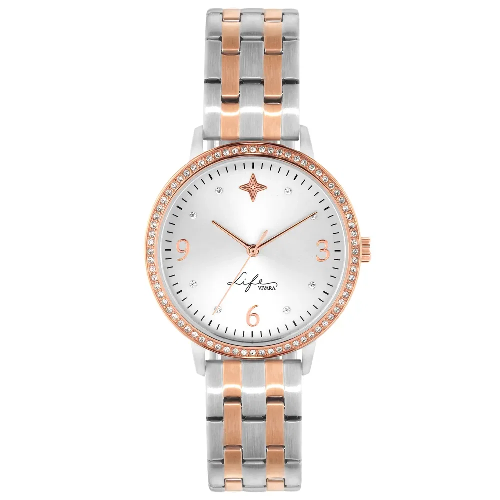 Relógio Life Sucesso Feminino Aço Prateado e Rosé — imagem 1
