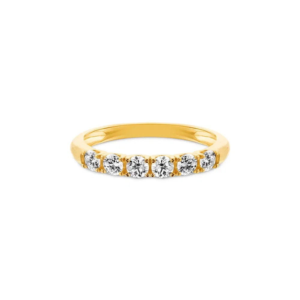 Meia Aliança Eternity em Ouro Amarelo 18k com Diamantes 0,60 ct