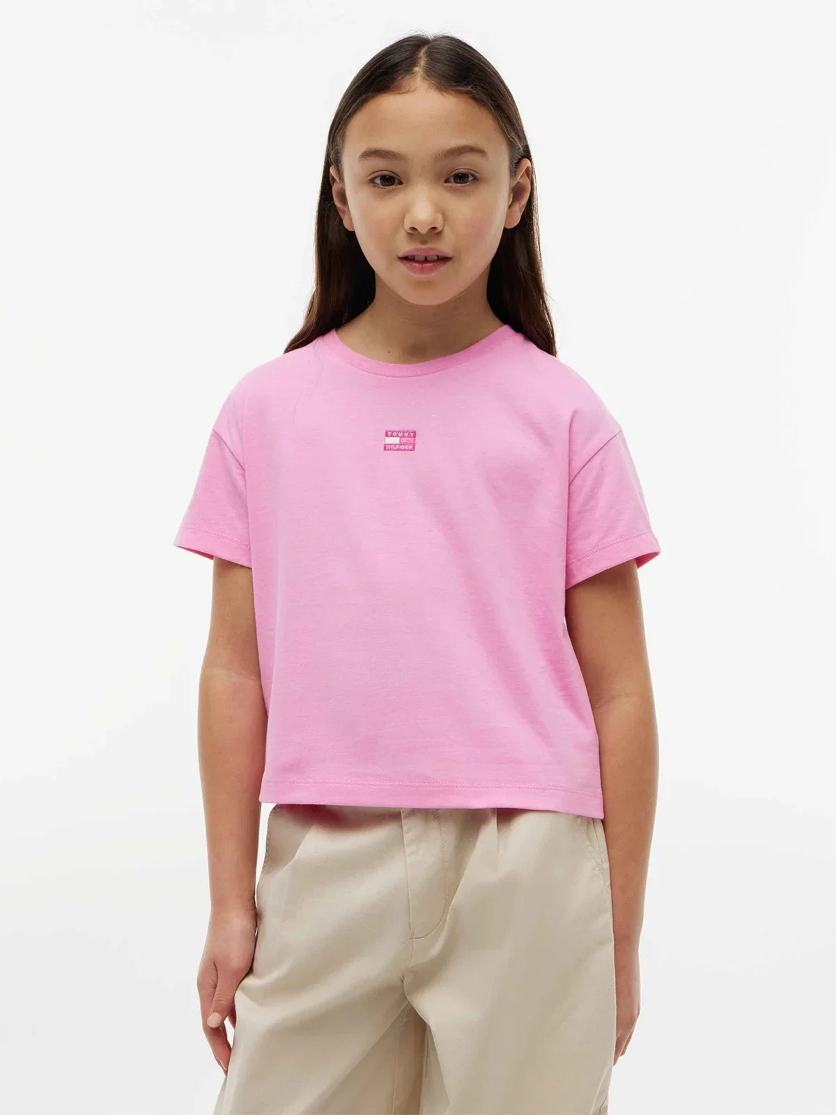 Camiseta Infantil Relaxed com Bandeira em Tons Sobrepostos — imagem 1