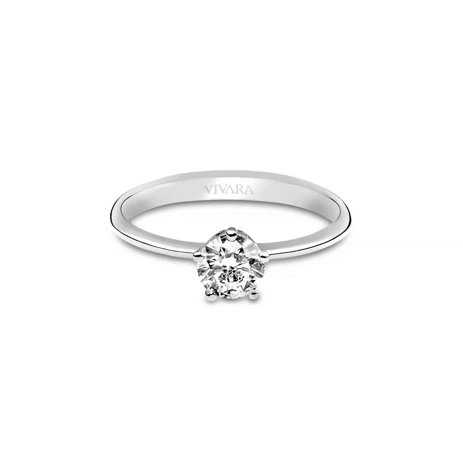Anel Solitário Cielo em Ouro Branco 18k com 0,50ct de Diamante de Laboratório