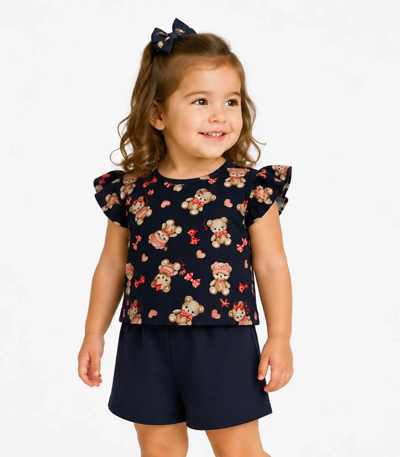 Conjunto Blusa Com Shorts Infantil Trick Nick Azul