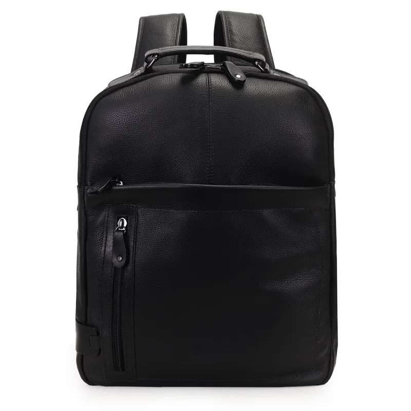 Mochila Couro Compartimento Notebook Bolso Frontal