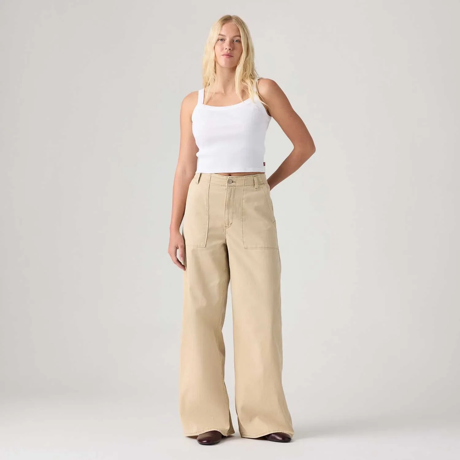 Calça Levi's® Cinch Wideleg Fatigue Bege — imagem 1
