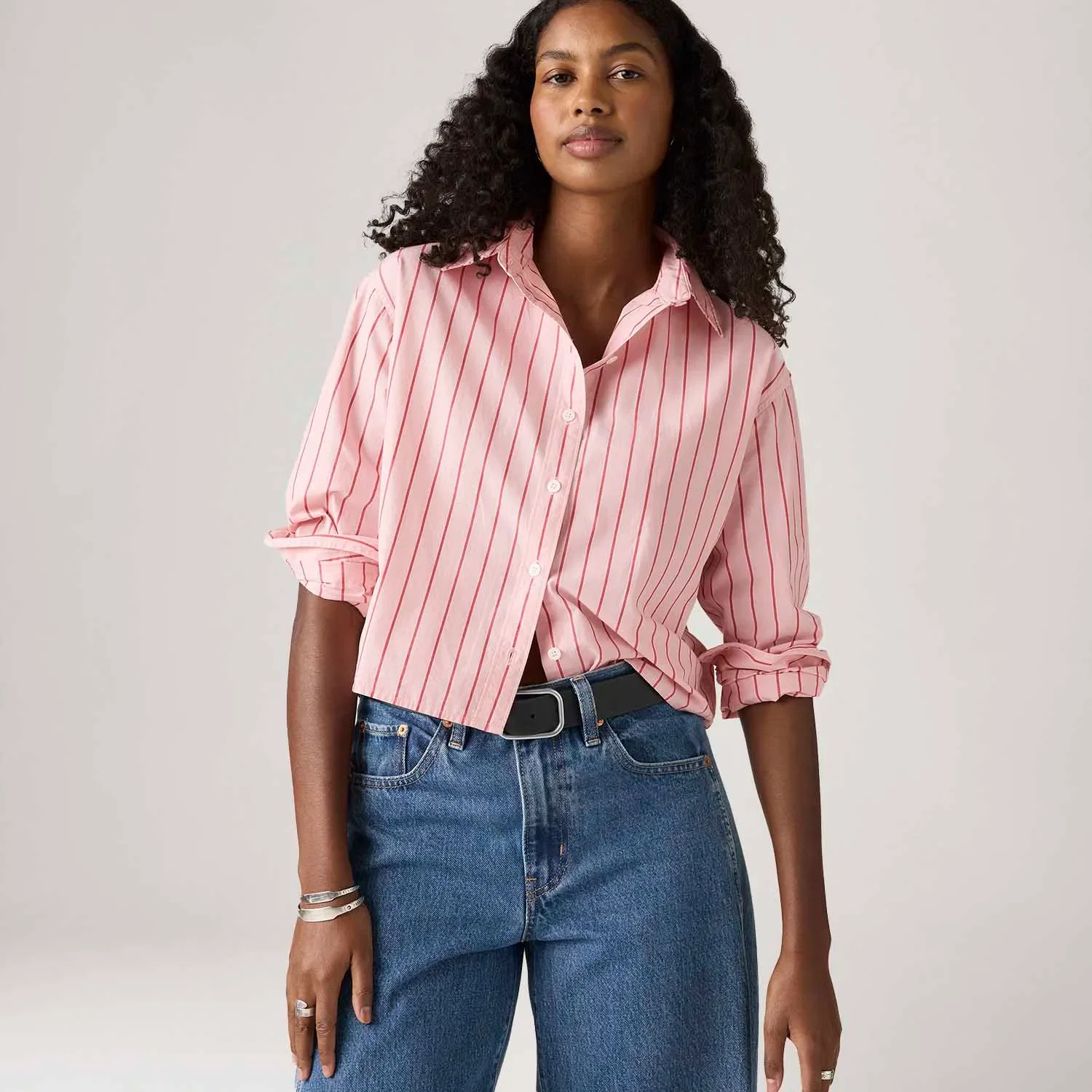 Camisa Levi's® Cropped Harlie Rosa Manga Longa — imagem 1