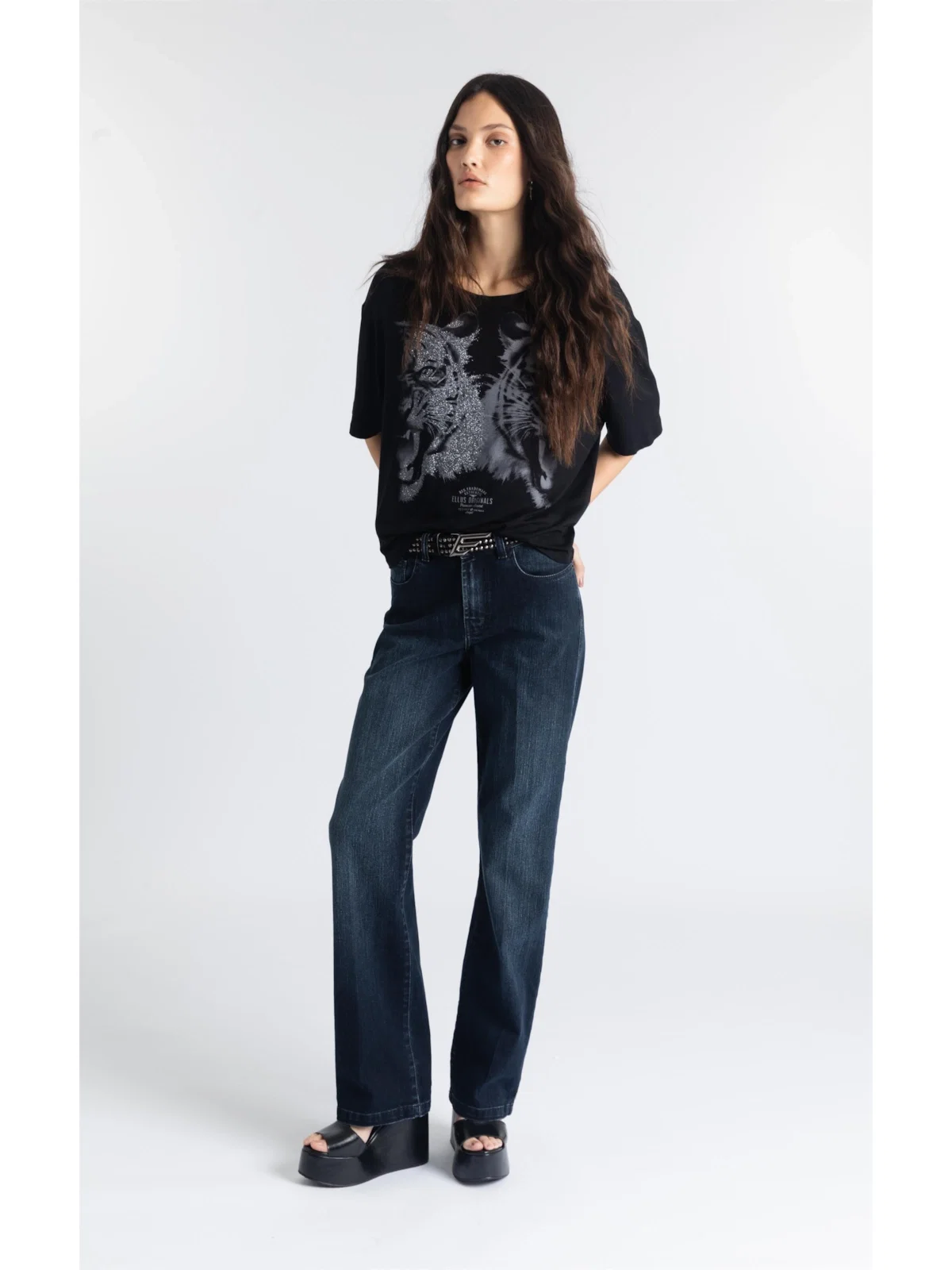 Calça Jeans Low Rise Reta Lav.Escuro — imagem 1
