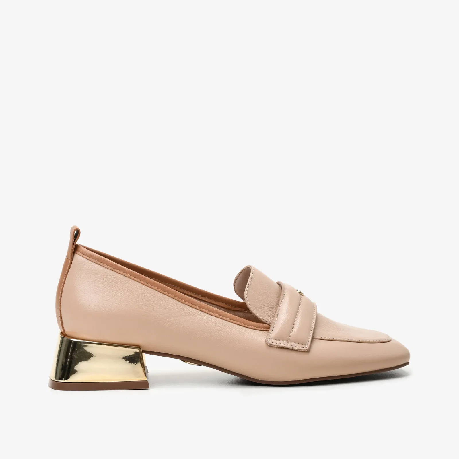 Scarpin Nude Areia Couro — imagem 1