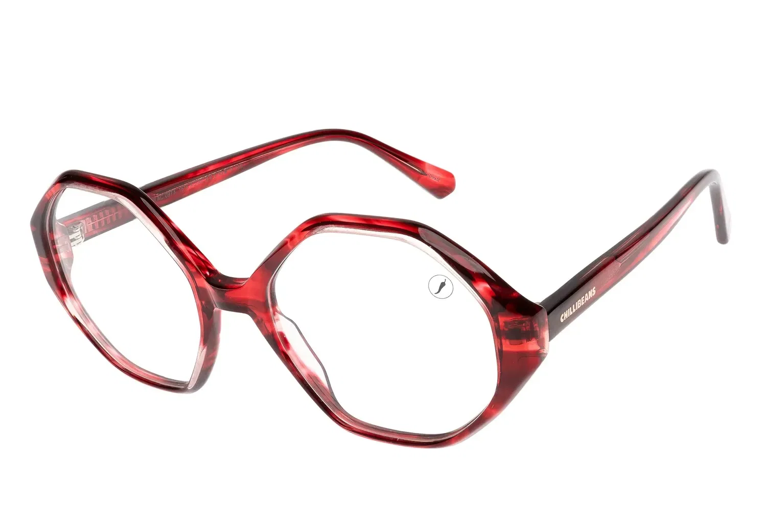 Armação Para Óculos de Grau Feminino Chilli Beans AC Hexagonal Vermelho