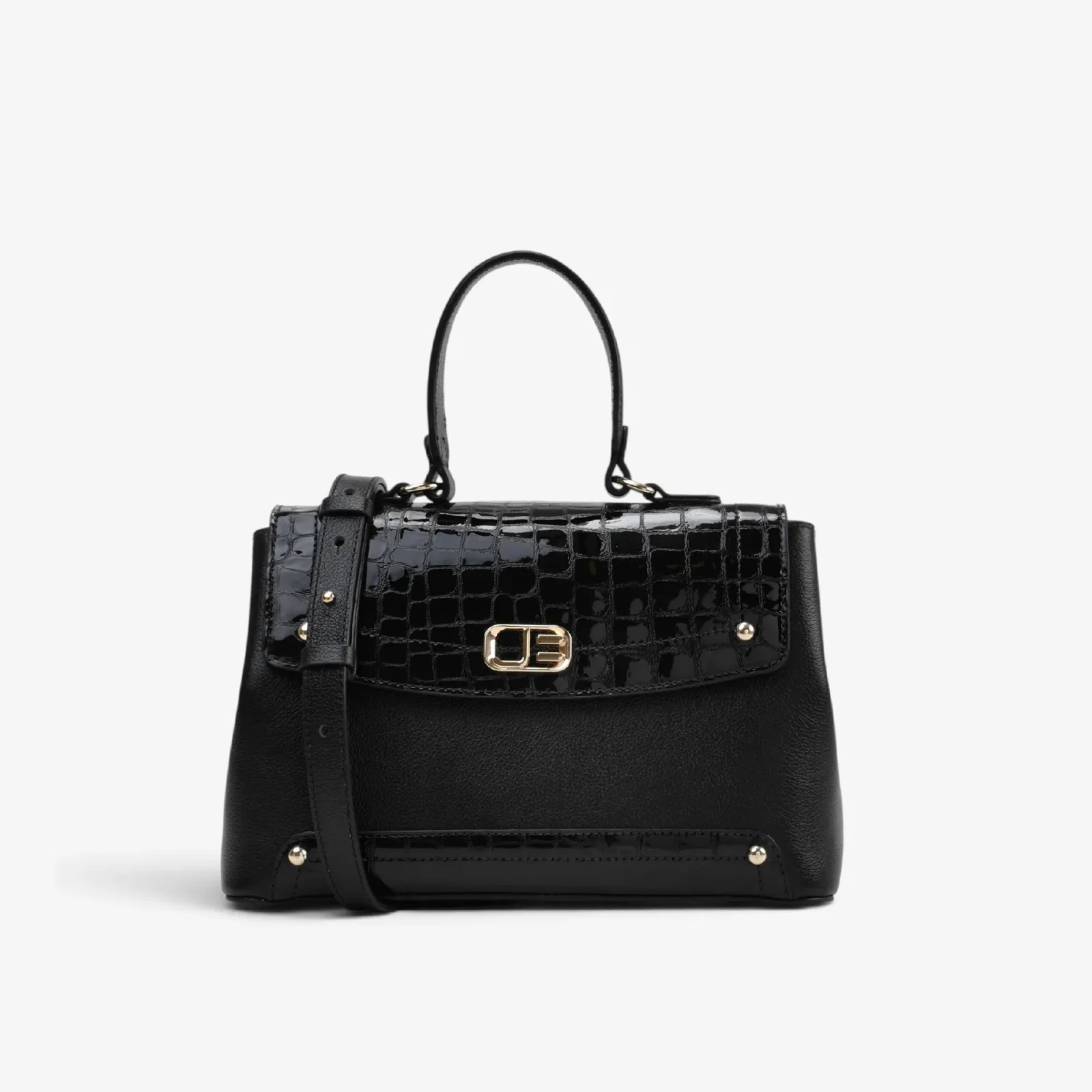 Bolsa Satchel Preto Couro