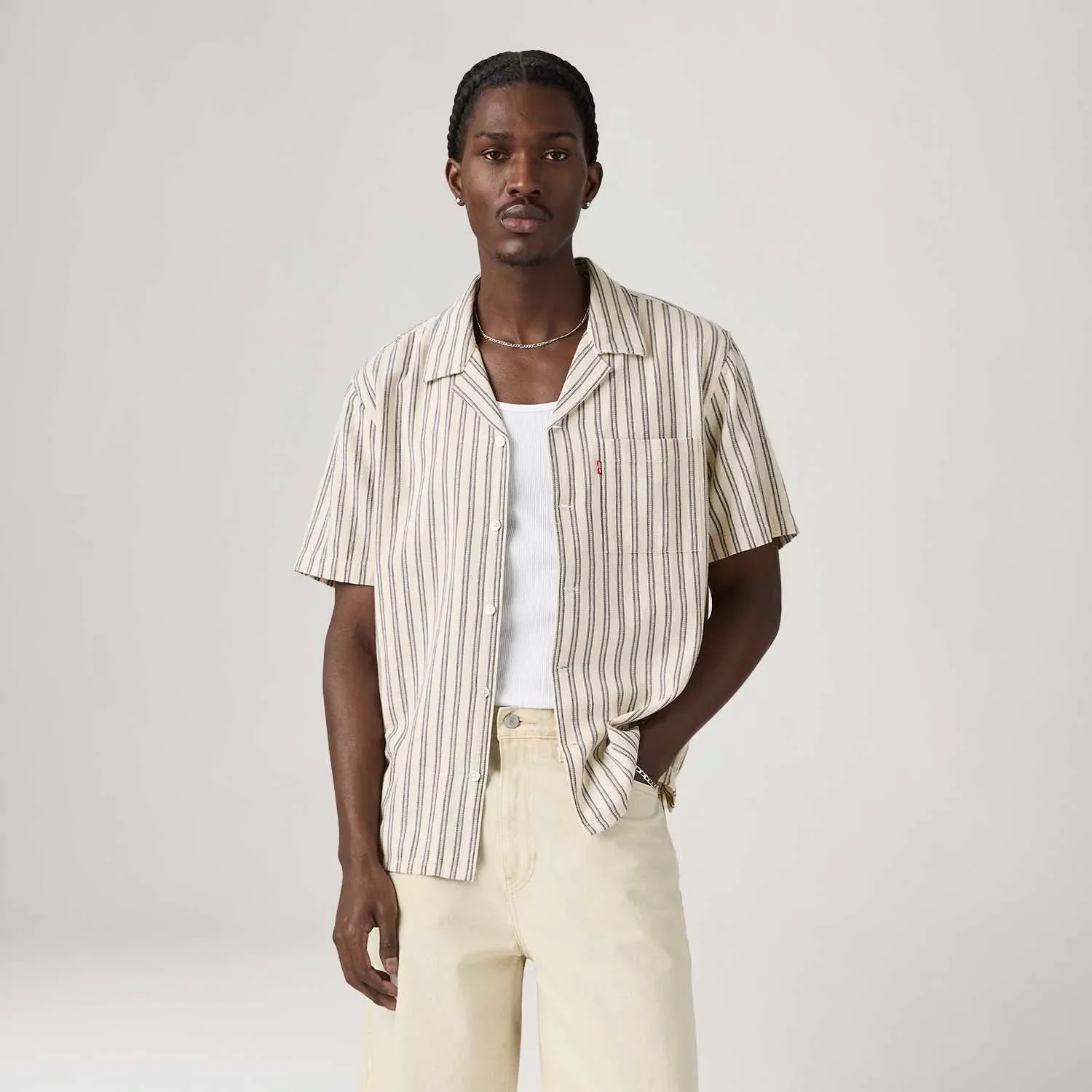 Camisa Levi's® Sunset Standard Camp Bege Manga Curta — imagem 1