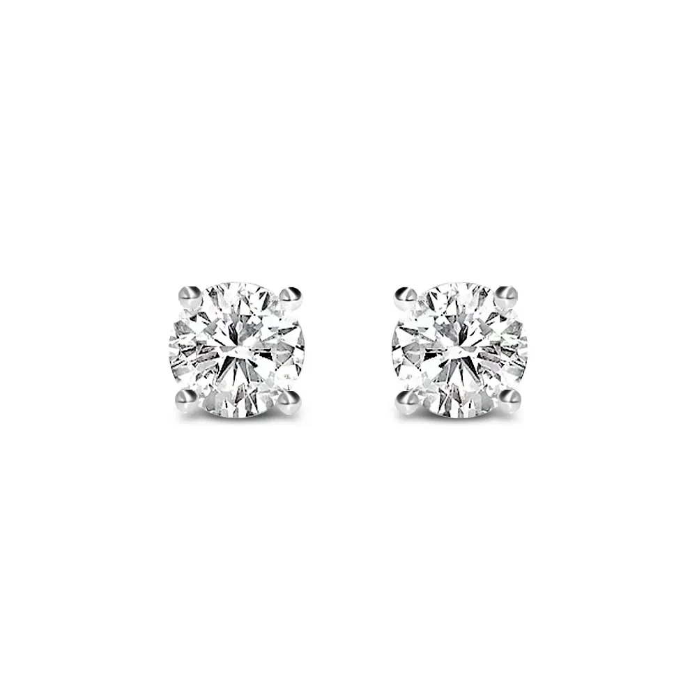 Brinco Solitário em Ouro Branco 18k com 2ct de Diamante — imagem 1