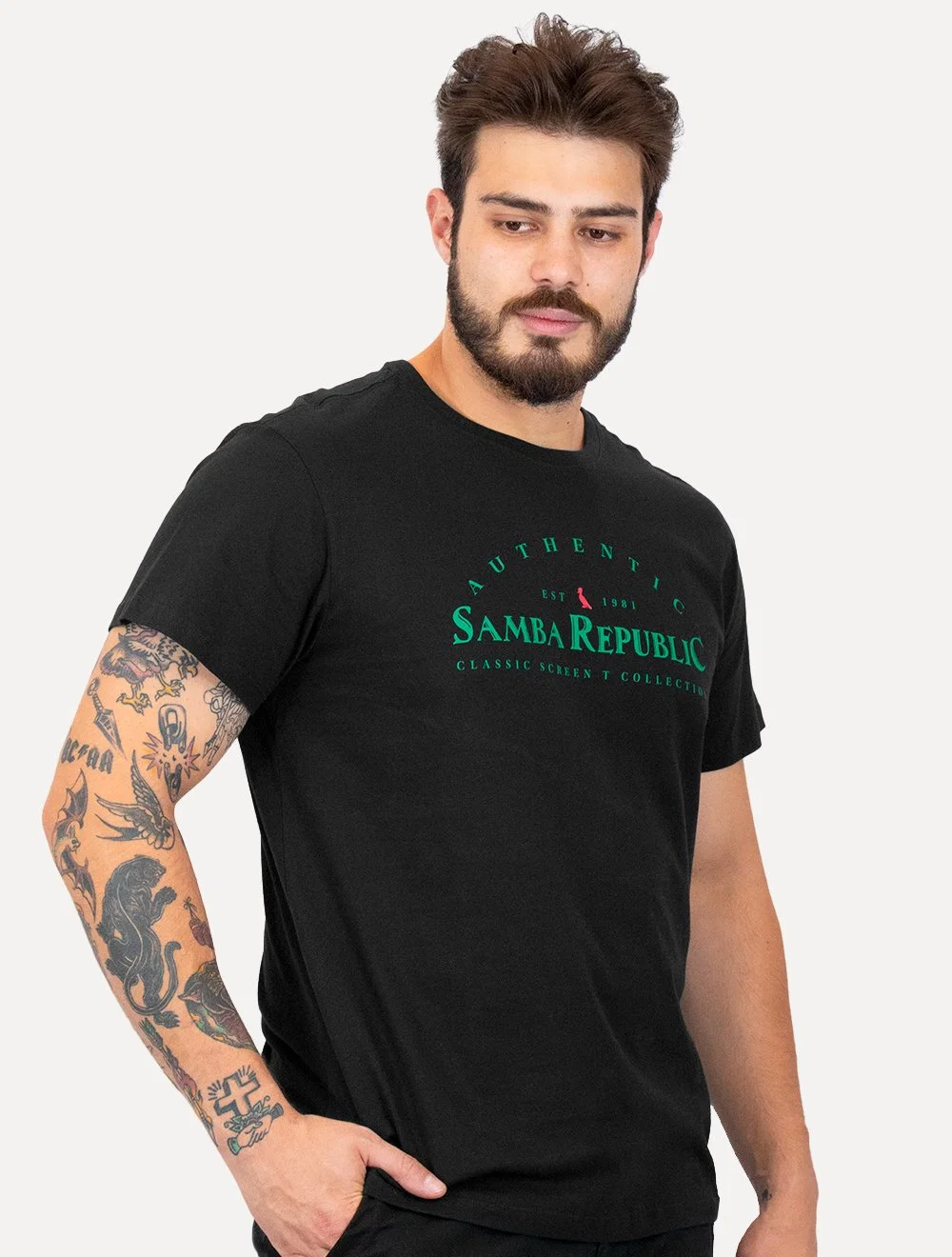 Camiseta Reserva Masculina Samba Republic Preta