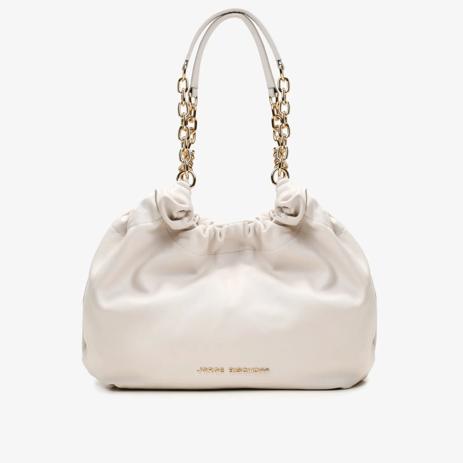 Bolsa Saco Off White Couro
