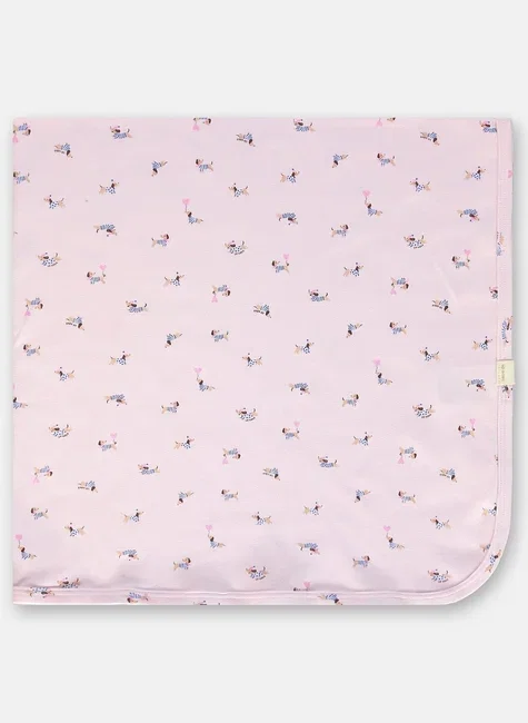 Manta para Bebê Menina em Suedine com Estampa Abstrata (Rosa) Up Baby