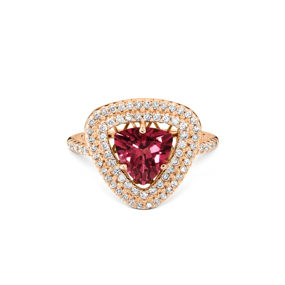 Anel Splendore em Ouro Vivara 18k com Rodolita e Diamantes — imagem 1