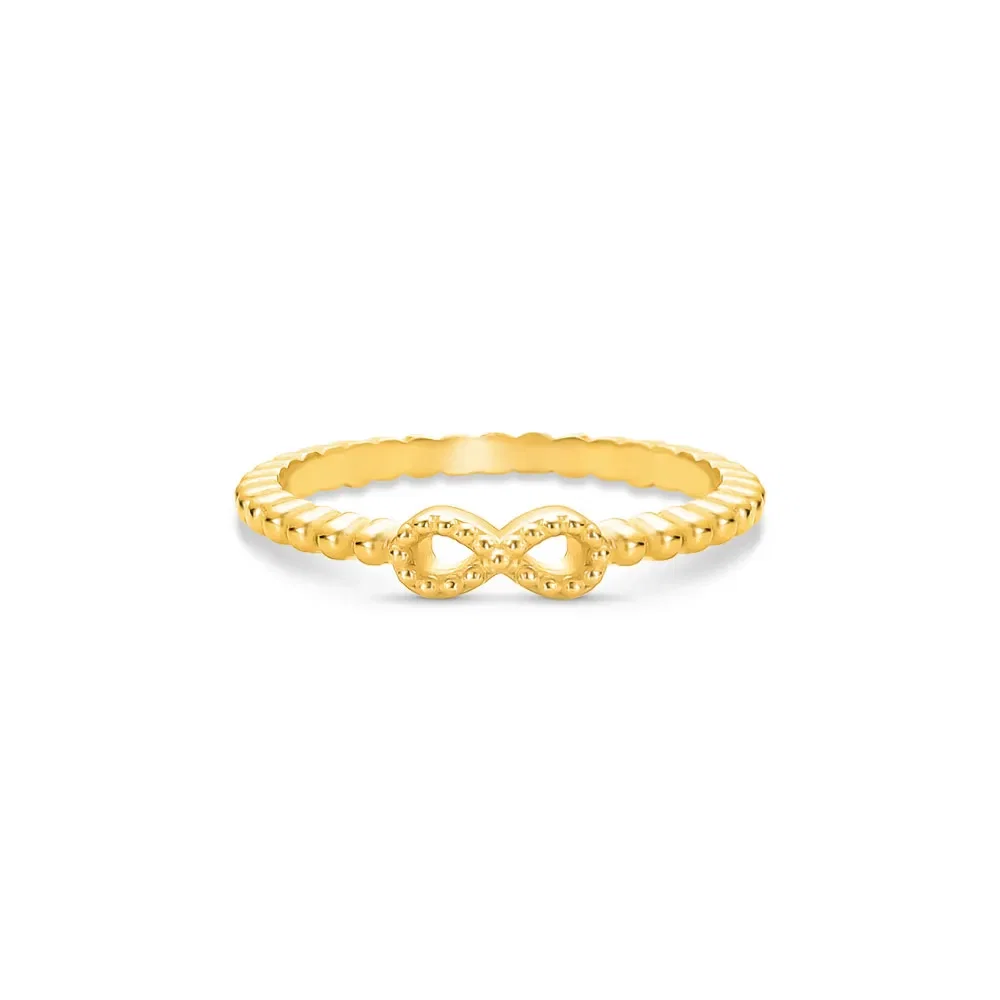 Anel Life Infinito Prata com Banho Ouro Amarelo