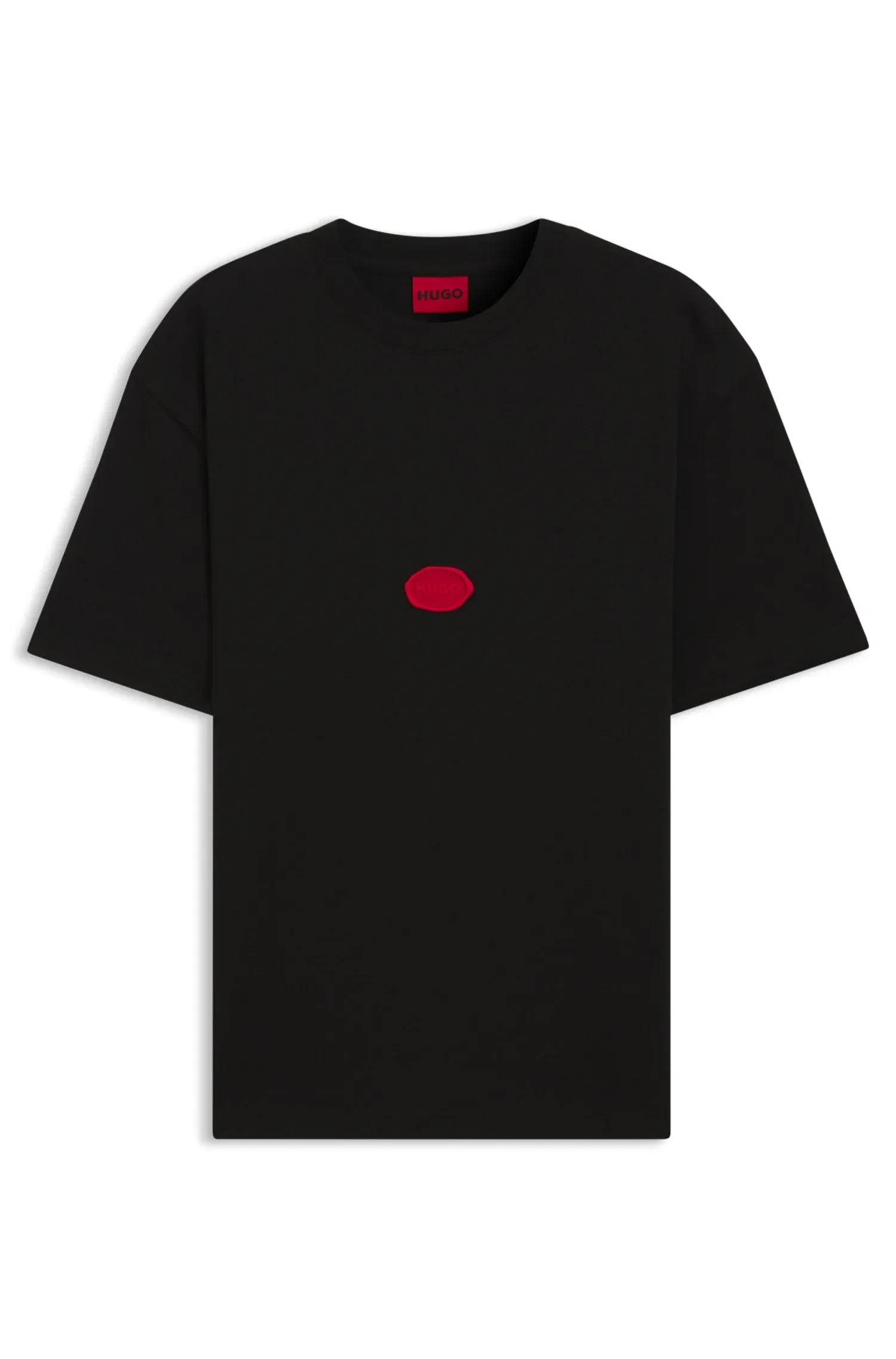 Camiseta Em Jersey De Algodão Com Logo Em Lacre