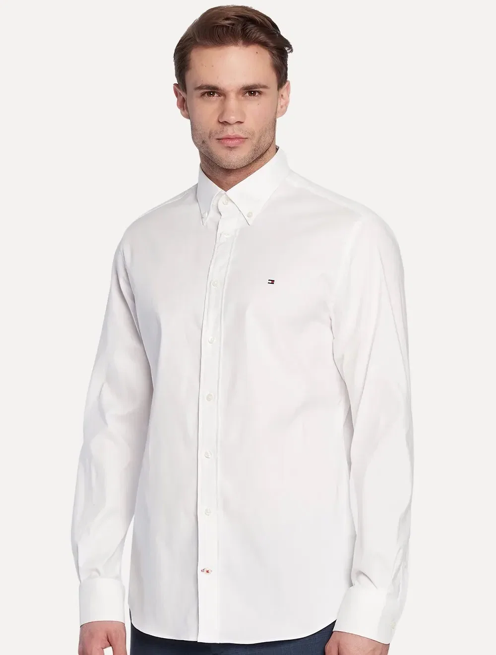 Camisa Tommy Hilfiger Masculina Regular Core Oxford Branca — imagem 1