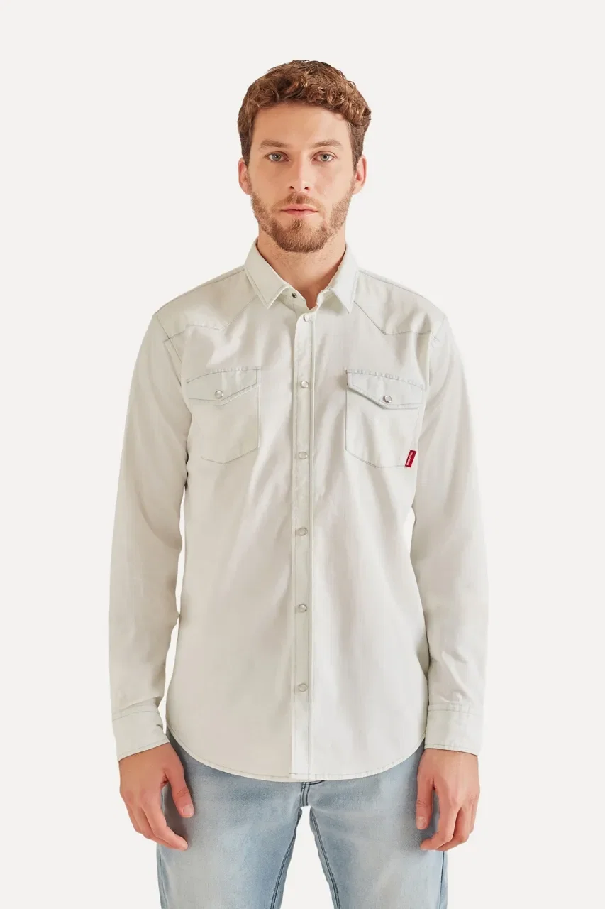 Camisa Western Jeans Elastano